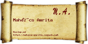 Mahács Amrita névjegykártya